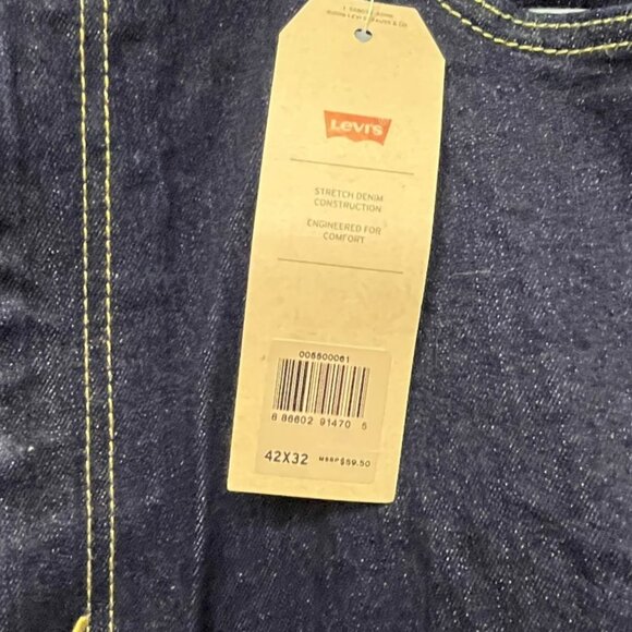 Levis Mens 550 Relaxed Fit Jeans Dark Wash 42 X 32 NEW Tapered Leg Stretch - Picture 7 of 13